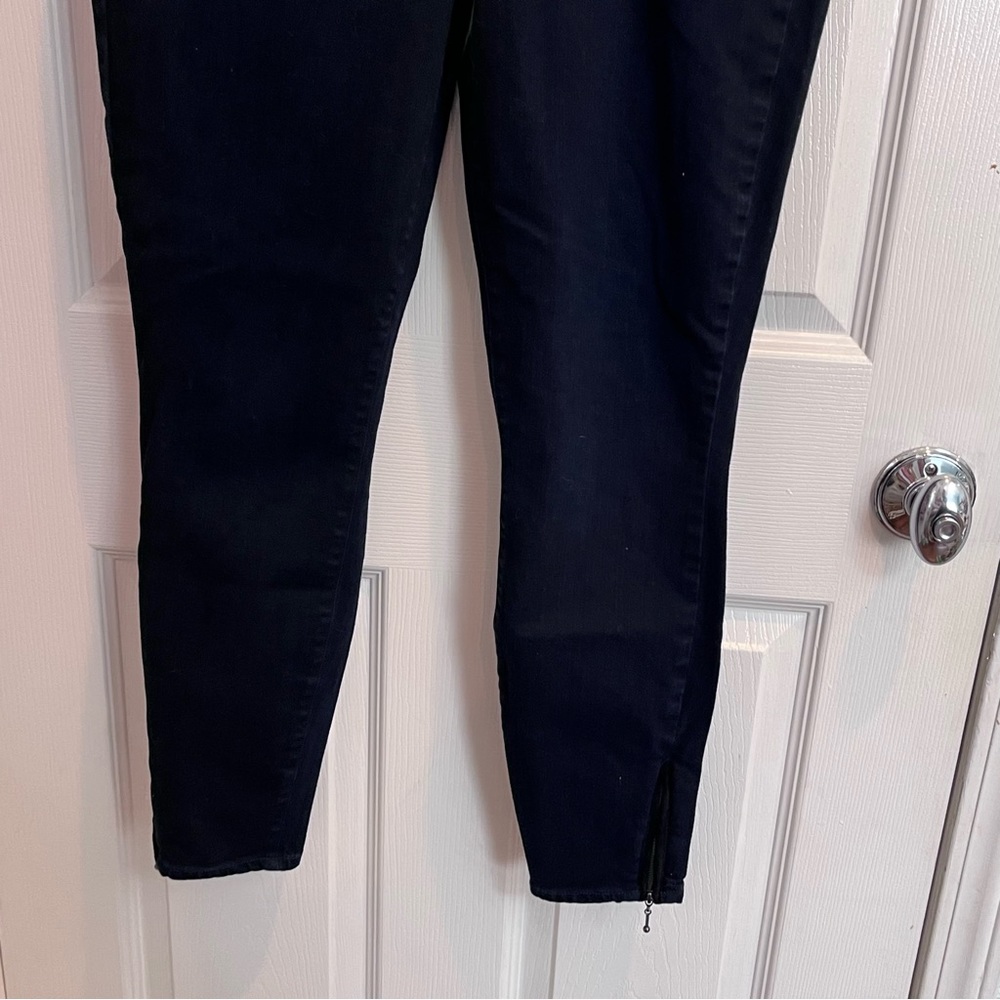 Paige Jeans 31” Jane Zip Dark Blue Anderson Wash Ankle Zip Skinny Jeans - Picture 7 of 11